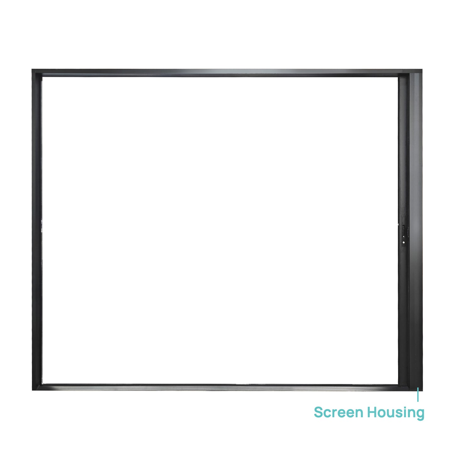 96 in. x 96 in. Matte Black Aluminum Retractable Sliding Screen Door With Quick Latch Handle