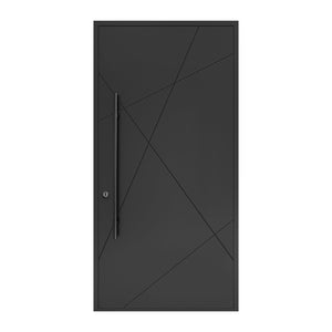 Linea Series Abstract Geometric Line 001 Aluminum Entrance Hinged Doors