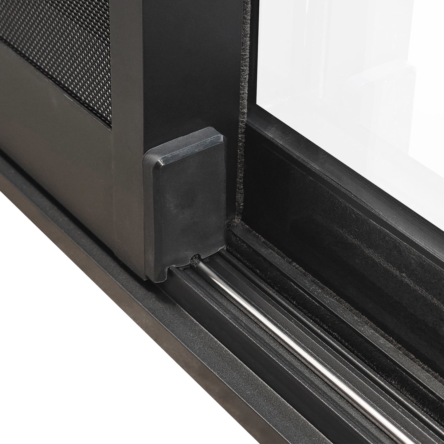 72 in. x 80 in. black color slim thermal broken aluminum frame sliding doors