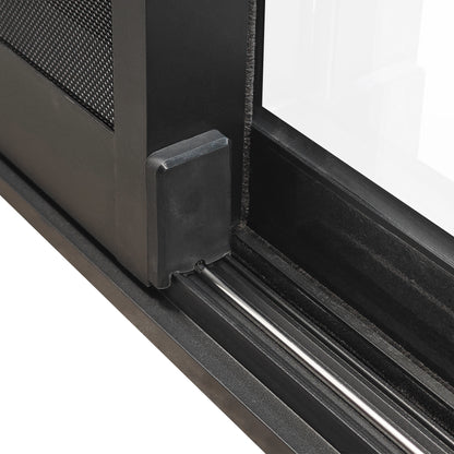 72 in. x 80 in. black color slim thermal broken aluminum frame sliding doors