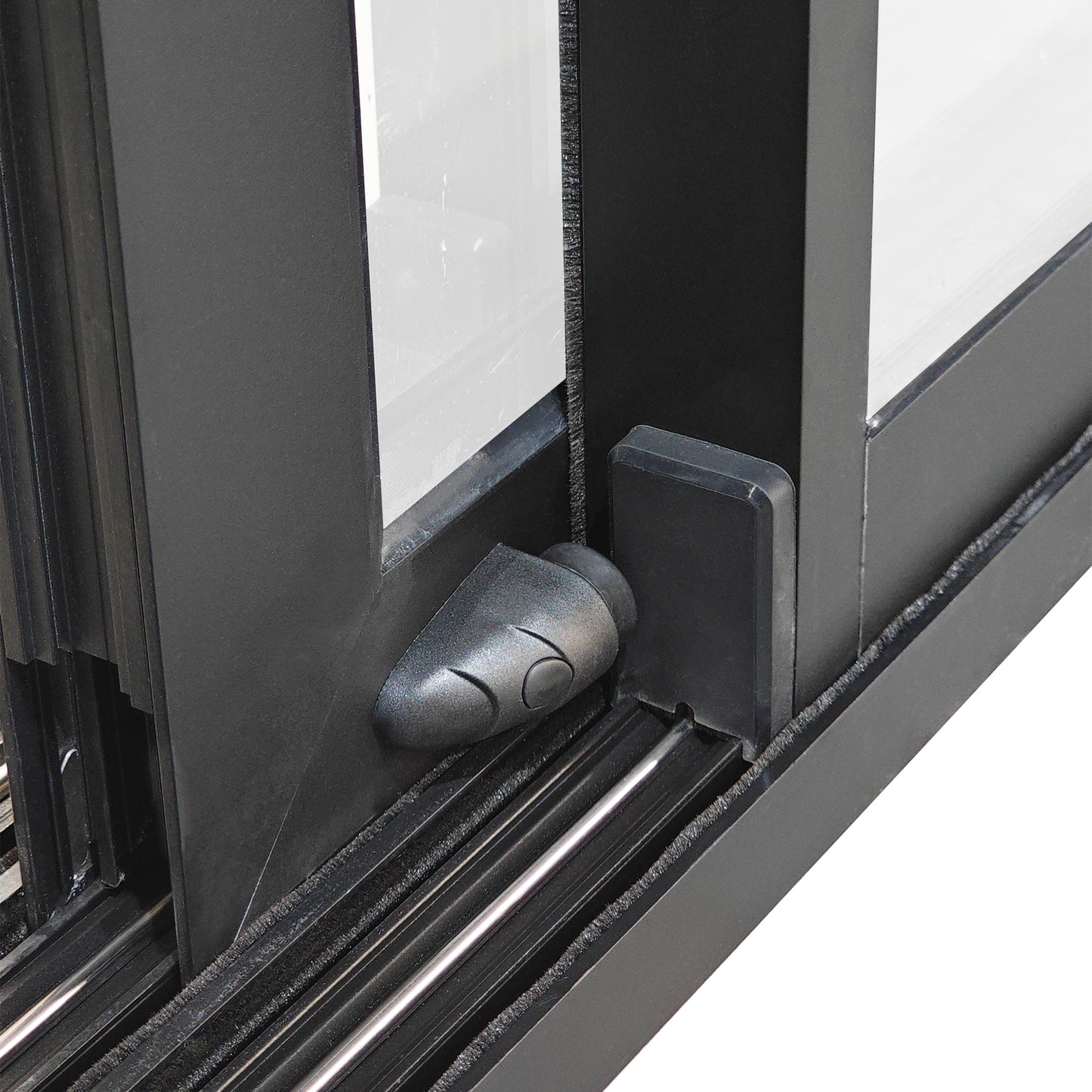 72 in. x 80 in. black color slim thermal broken aluminum frame sliding doors