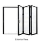 108 in. x 80 in. black color slim thermal broken aluminum frame folding doors