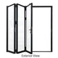 96 in. x 80 in. black color slim thermal broken aluminum frame folding doors