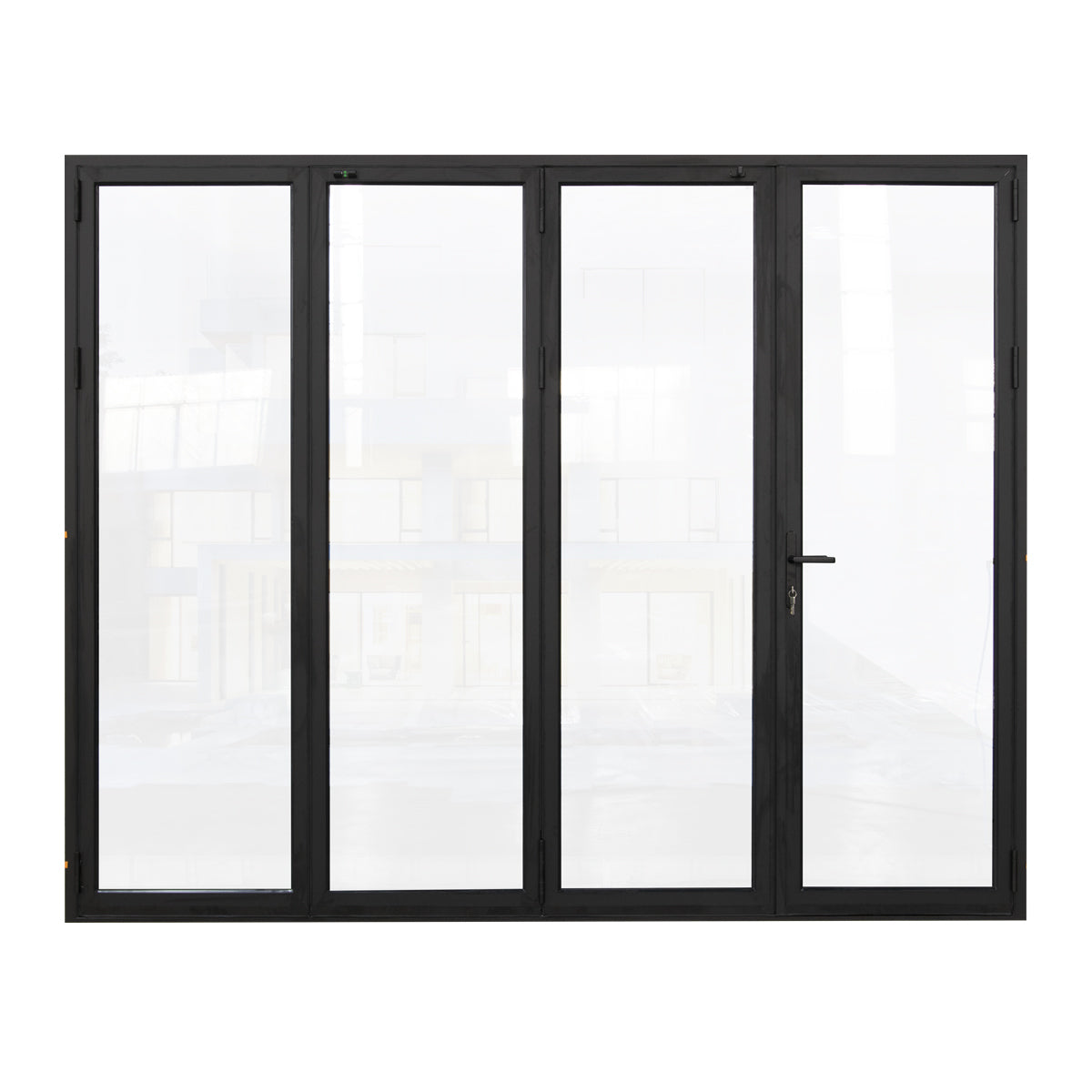 120 in. x 96 in. black color slim thermal broken aluminum frame folding doors