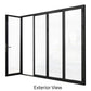144 in. x 96 in. black color 4 panel slim thermal broken aluminum frame folding doors（3+1）