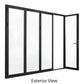 144 in. x 96 in. black color 4 panel slim thermal broken aluminum frame folding doors（3+1）
