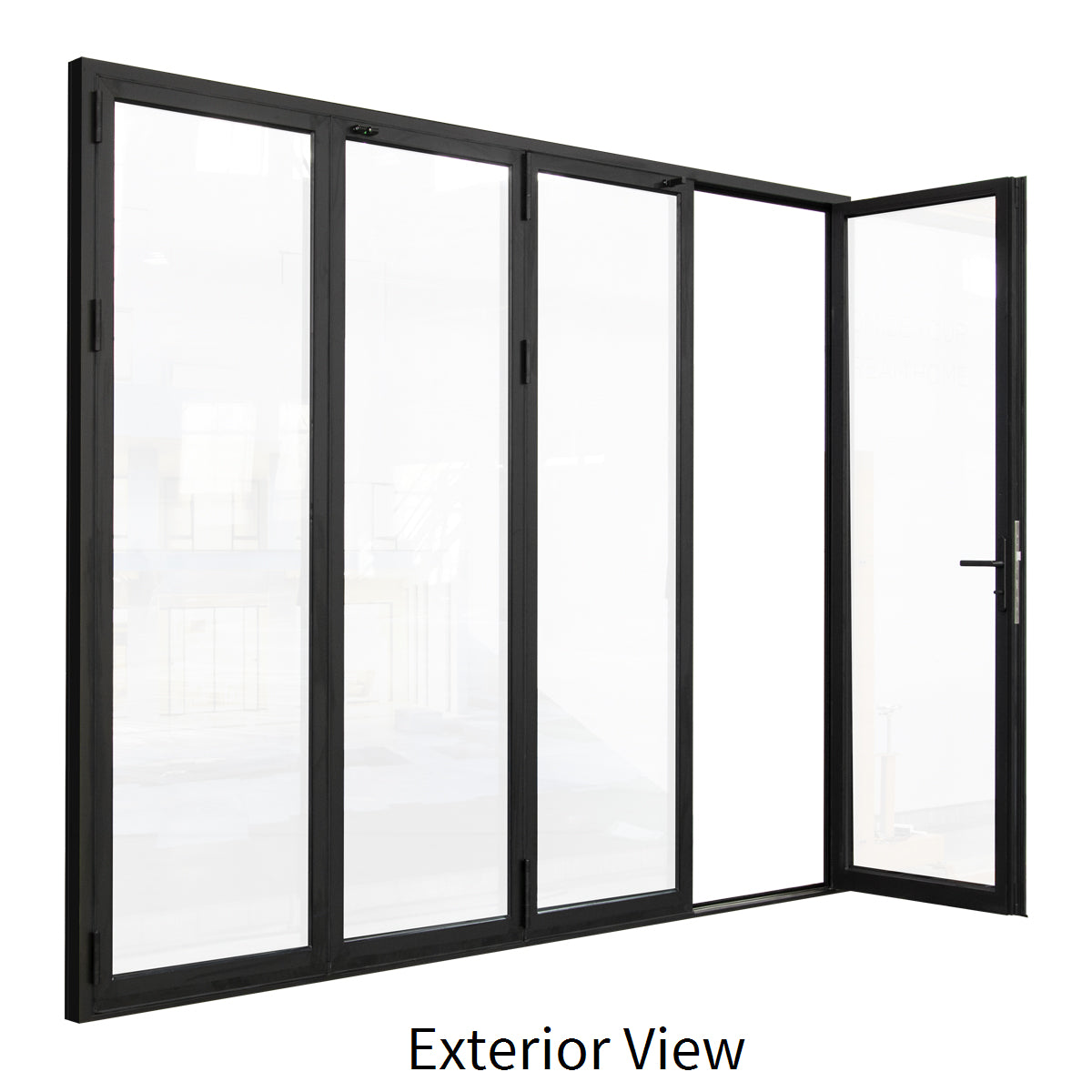 120 in. x 80 in. black color slim thermal broken aluminum frame folding doors