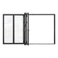 144 in. x 80 in. black color 5 panel slim thermal broken aluminum frame folding doors