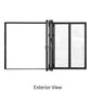 144 in. x 80 in. black color 5 panel slim thermal broken aluminum frame folding doors