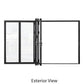 144 in. x 80 in. black color 5 panel slim thermal broken aluminum frame folding doors
