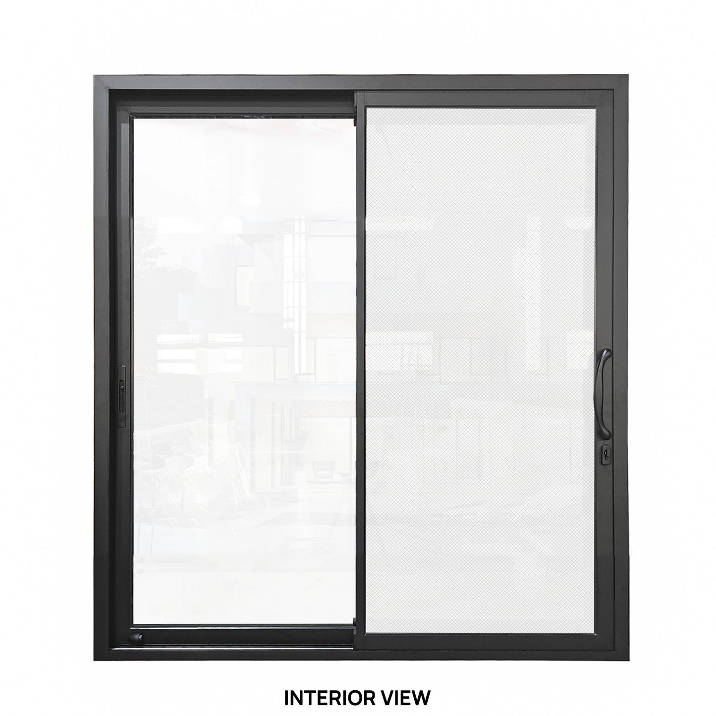 72 in. x 80 in. black color slim thermal broken aluminum frame sliding doors