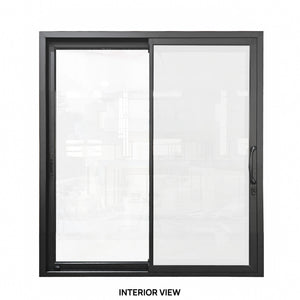 72 in. x 80 in. black color slim thermal broken aluminum frame sliding doors