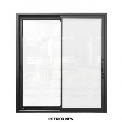 72 in. x 80 in. black color slim thermal broken aluminum frame sliding doors