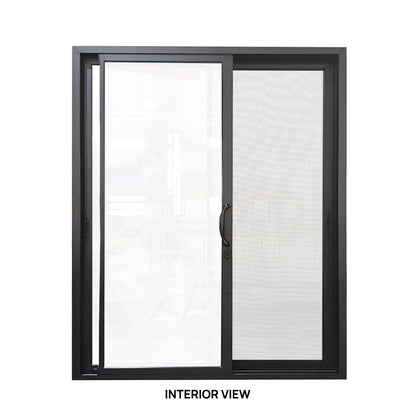 72 in. x 80 in. black color slim thermal broken aluminum frame sliding doors