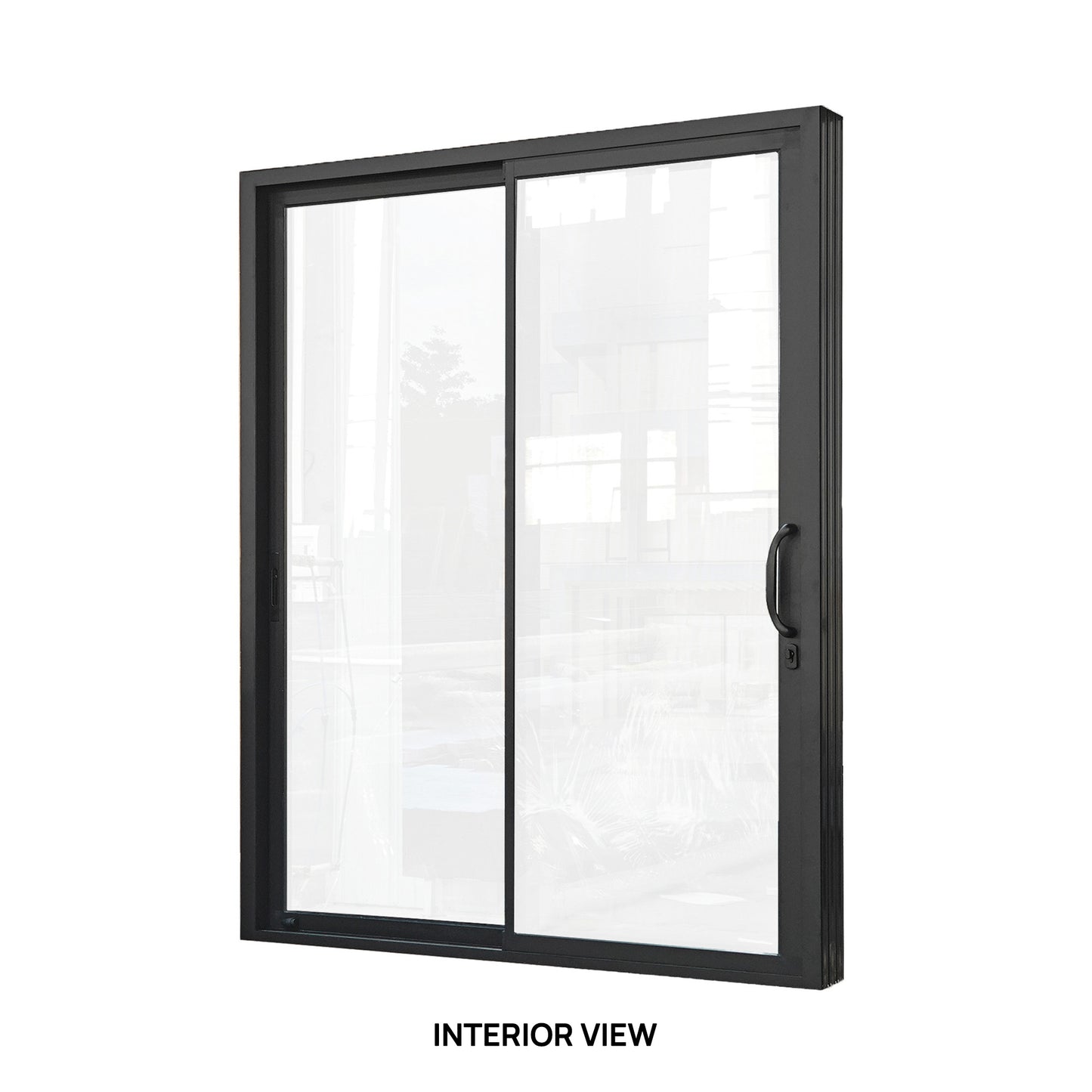 72 in. x 80 in. black color slim thermal broken aluminum frame sliding doors