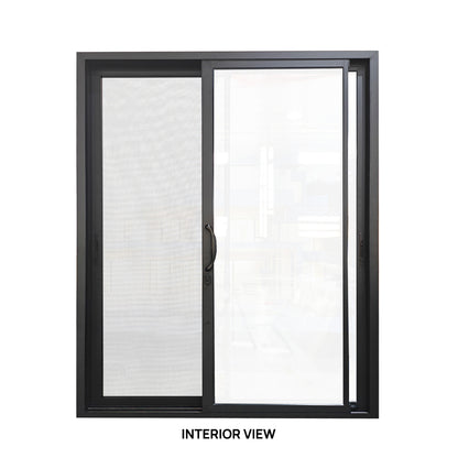 72 in. x 80 in. black color slim thermal broken aluminum frame sliding doors