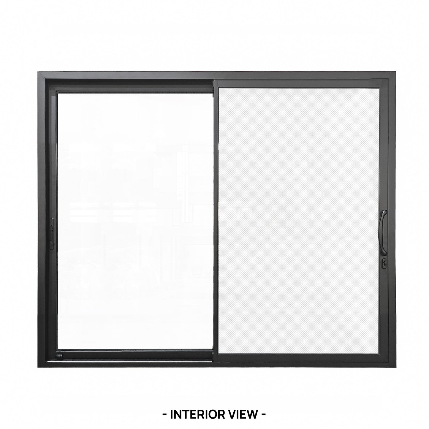 96 in. x 80 in. Black Color Slim Aluminum Frame Sliding Patio Door with Double-Pane Tempered Low-E Glass,Screen & Lockset