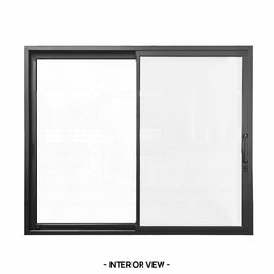 96 in. x 80 in. Black Color Slim Aluminum Frame Sliding Patio Door with Double-Pane Tempered Low-E Glass,Screen & Lockset