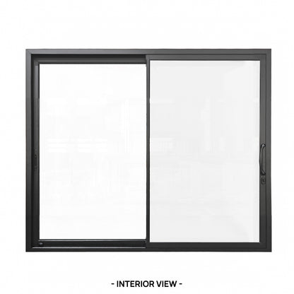 96 in. x 80 in. Black Color Slim Aluminum Frame Sliding Patio Door with Double-Pane Tempered Low-E Glass,Screen & Lockset