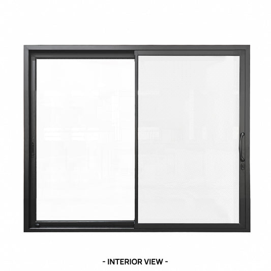 96 in. x 80 in. Black Color Slim Aluminum Frame Sliding Patio Door with Double-Pane Tempered Low-E Glass,Screen & Lockset
