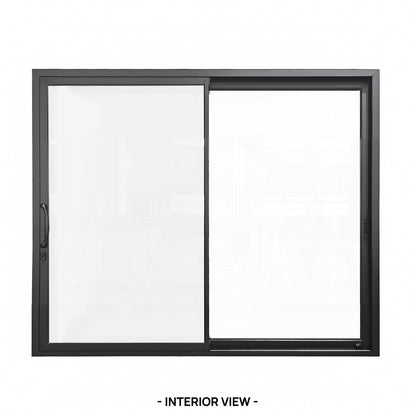 96 in. x 80 in. Black Color Slim Aluminum Frame Sliding Patio Door with Double-Pane Tempered Low-E Glass,Screen & Lockset
