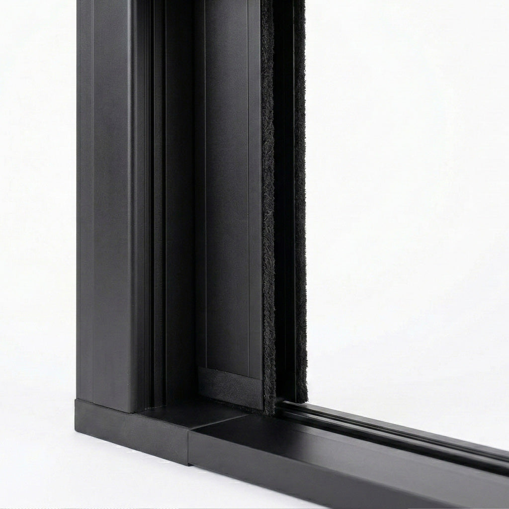 96 in. x 80 in. Matte Black Aluminum Retractable Sliding Screen Door With Auto Latch Handle