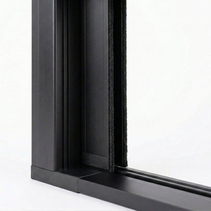 96 in. x 80 in. Matte Black Aluminum Retractable Sliding Screen Door With Auto Latch Handle
