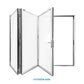 96 in. x 96 in. Whtie Color Slim Aluminum Frame folding Patio Door with Double-Pane Tempered Low-E Glass & Lockset