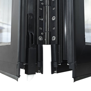 108 in. x 80 in. black color slim thermal broken aluminum frame folding doors