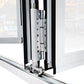 96 in. x 96 in. Whtie Color Slim Aluminum Frame folding Patio Door with Double-Pane Tempered Low-E Glass & Lockset