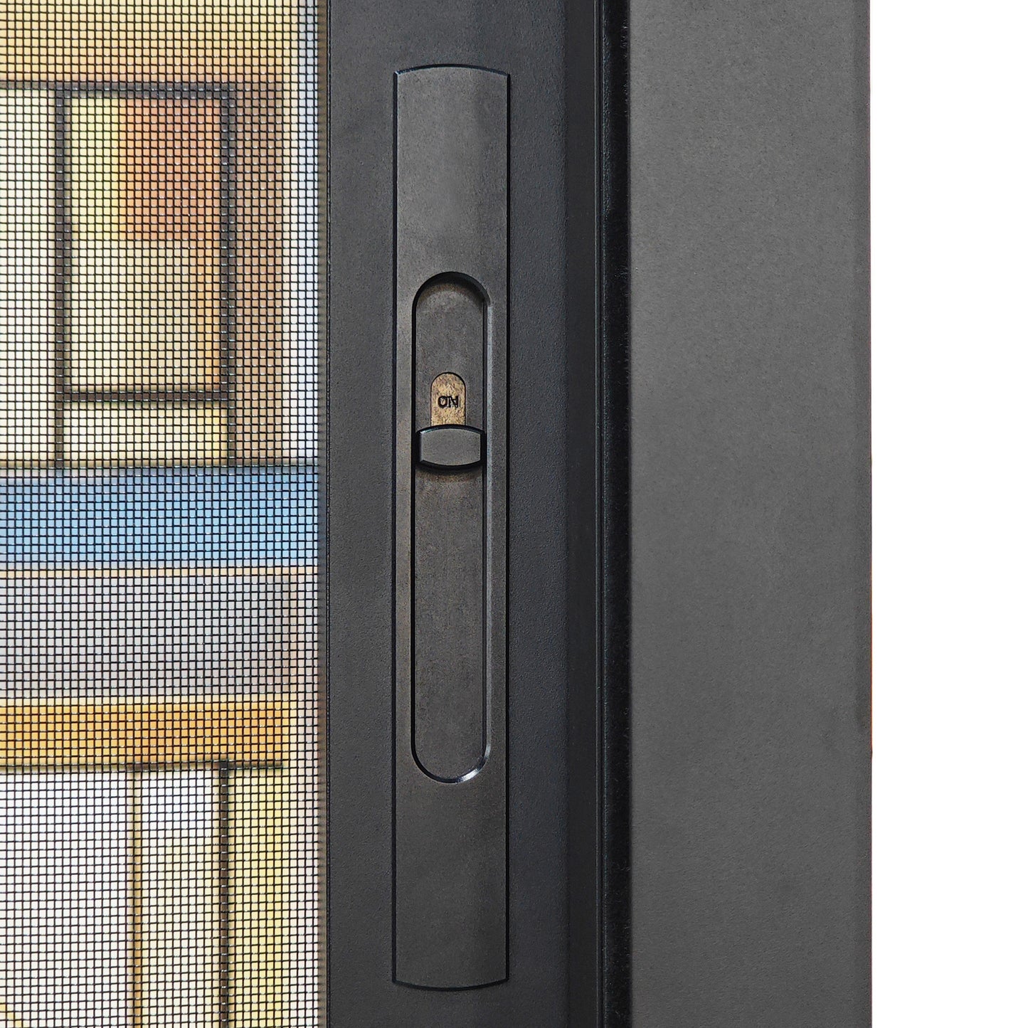 72 in. x 80 in. black color slim thermal broken aluminum frame sliding doors