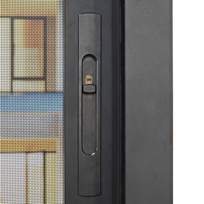 72 in. x 80 in. black color slim thermal broken aluminum frame sliding doors