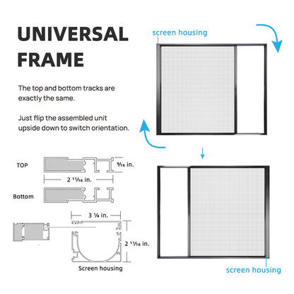 96 in. x 80 in. Matte Black Aluminum Retractable Sliding Screen Door With Auto Latch Handle