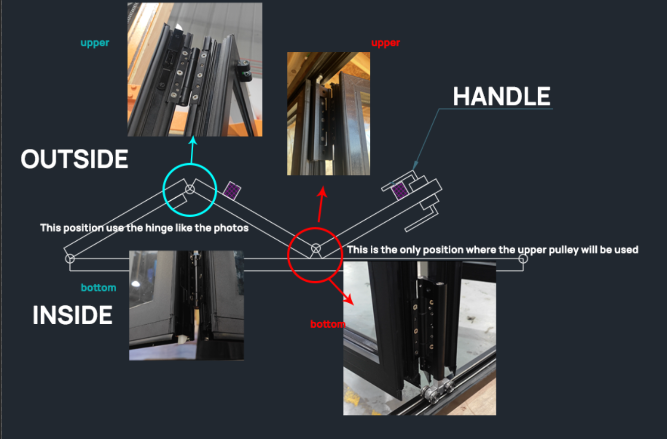 75 series Folding Door Roller & Hinges